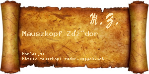 Mauszkopf Zádor névjegykártya